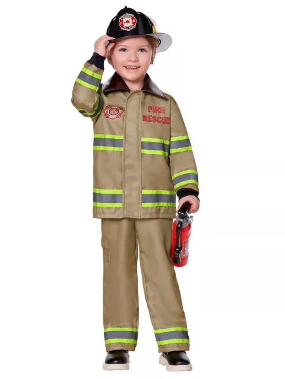 Kids Firefighter Costume Jacket, Pants & hat set size 2T